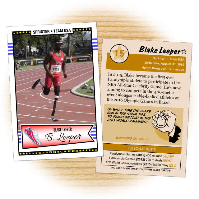 Blake Leeper track card