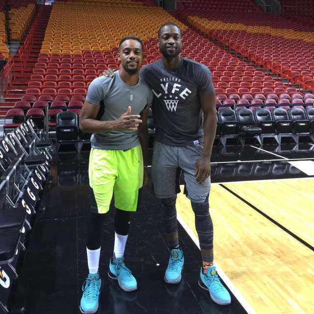 Brandon Armstrong (aka BdotAdot5) with Dwyane Wade