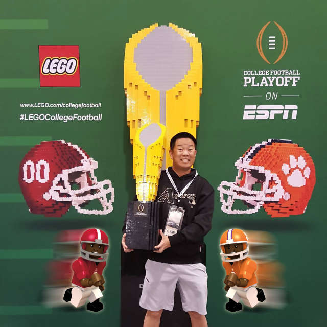 CFP National Championship trophy made of LEGO bricks