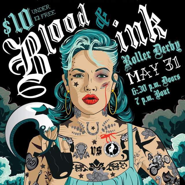 Cheyenne Capidolls Roller Derby poster by Sarah Hedlund