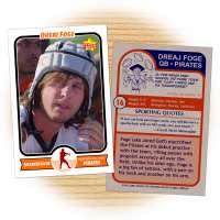 Football card of Ventura College Pirates quarterback Draej Foge (aka Jared Goff)