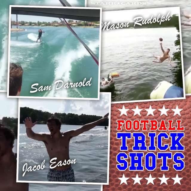 Football trick shots with Georgia's Jacob Eason, USC's Sam Darnold, Oklahoma State's Mason Rudolph