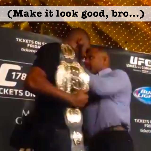 Jon Jones and Daniel Cormier mix it up