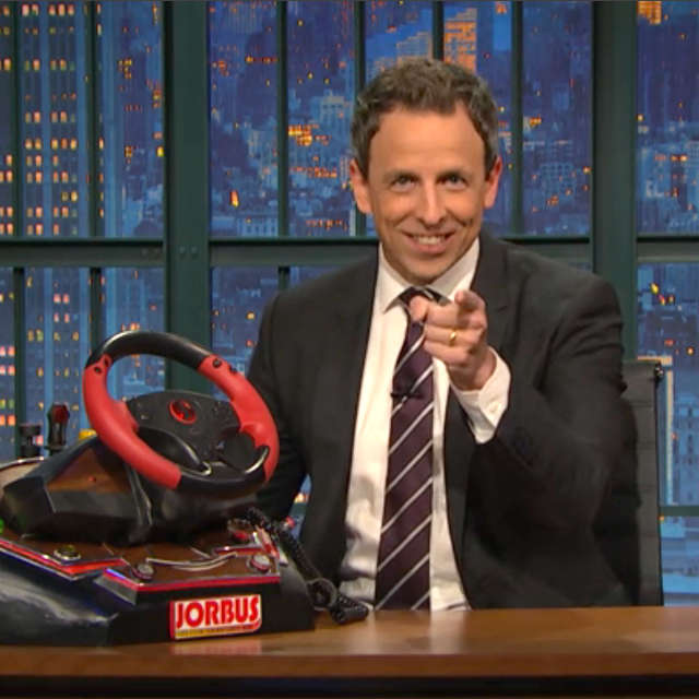 Jorbus video game system sports titles featured on 'Late Night with Seth Meyers'