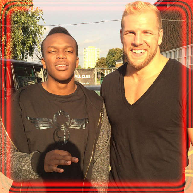 KSI gets trained in rugby by London Wasps flanker James Haskell