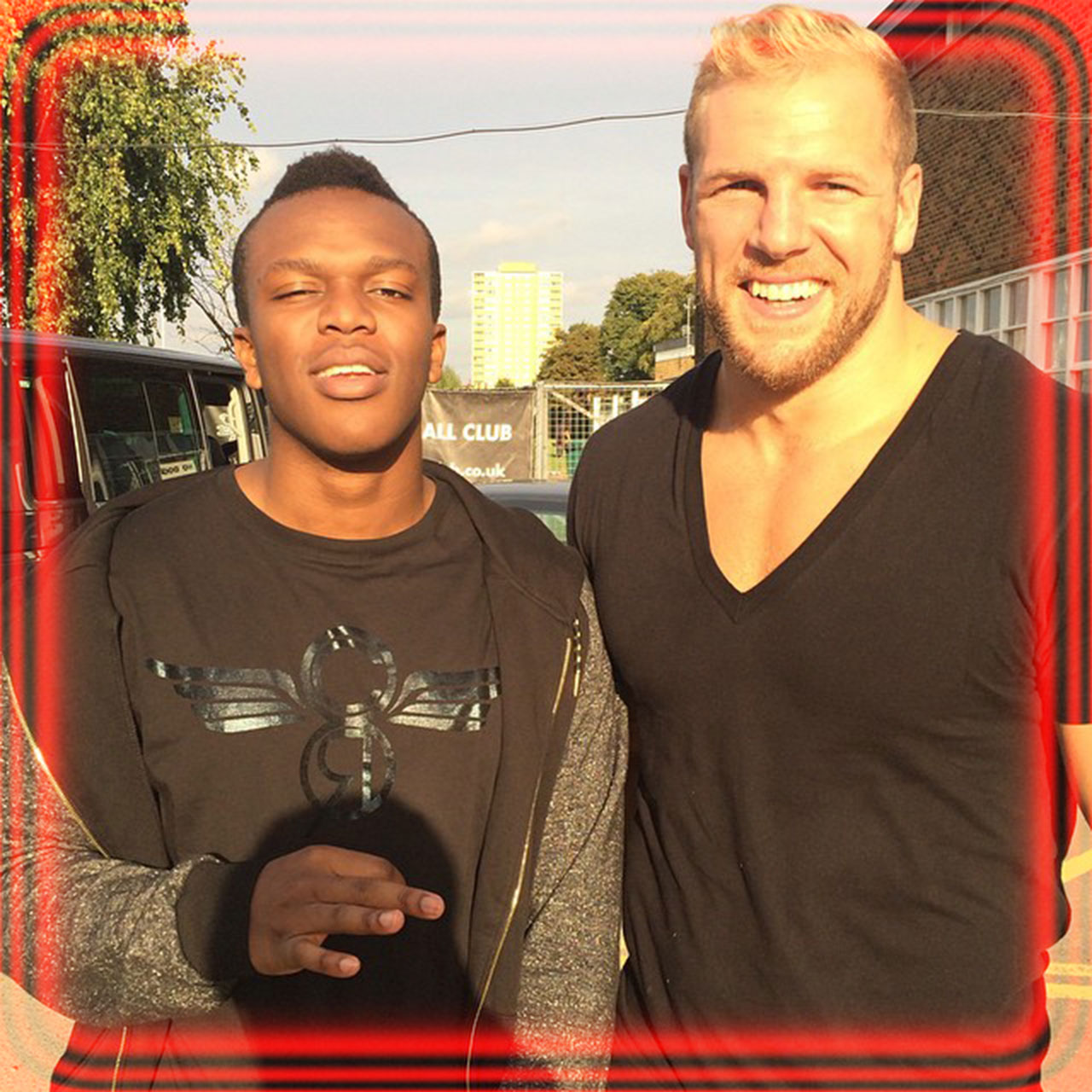 KSI gets trained in rugby by London Wasps flanker James Haskell