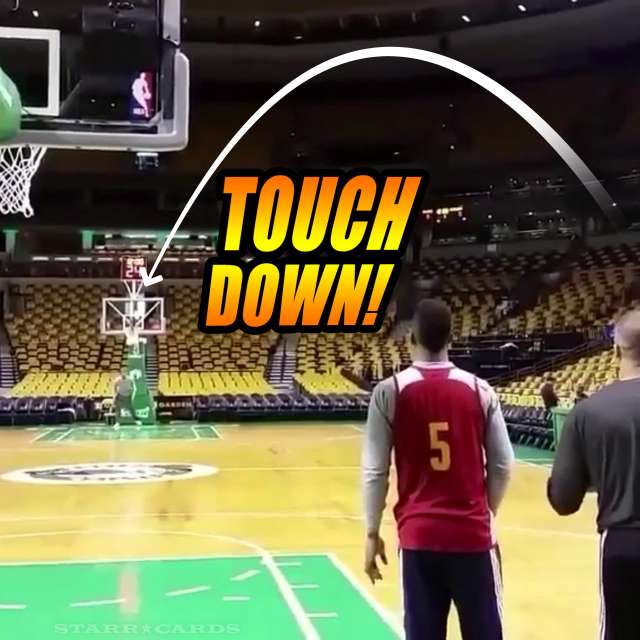 LeBron James sinks full-court shot at TD Garden in Boston