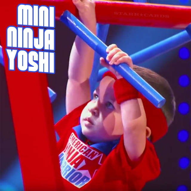 Mini-Ninja Yoshi (aka Baby Ninja) practices parkour on Little Big Shots