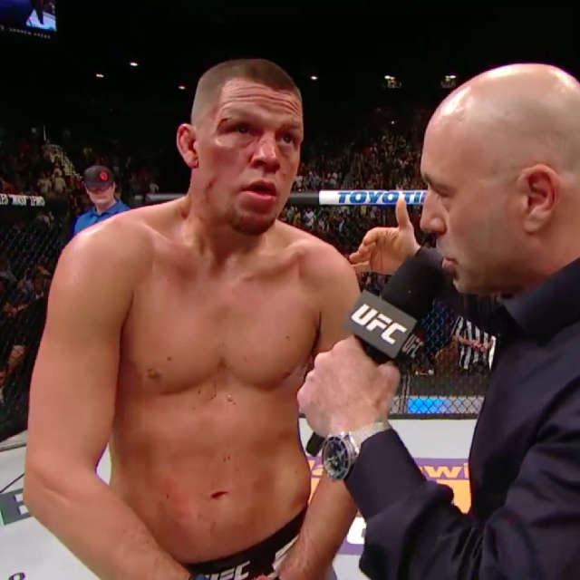 Nate Diaz interviewed after defeating Conor McGregor