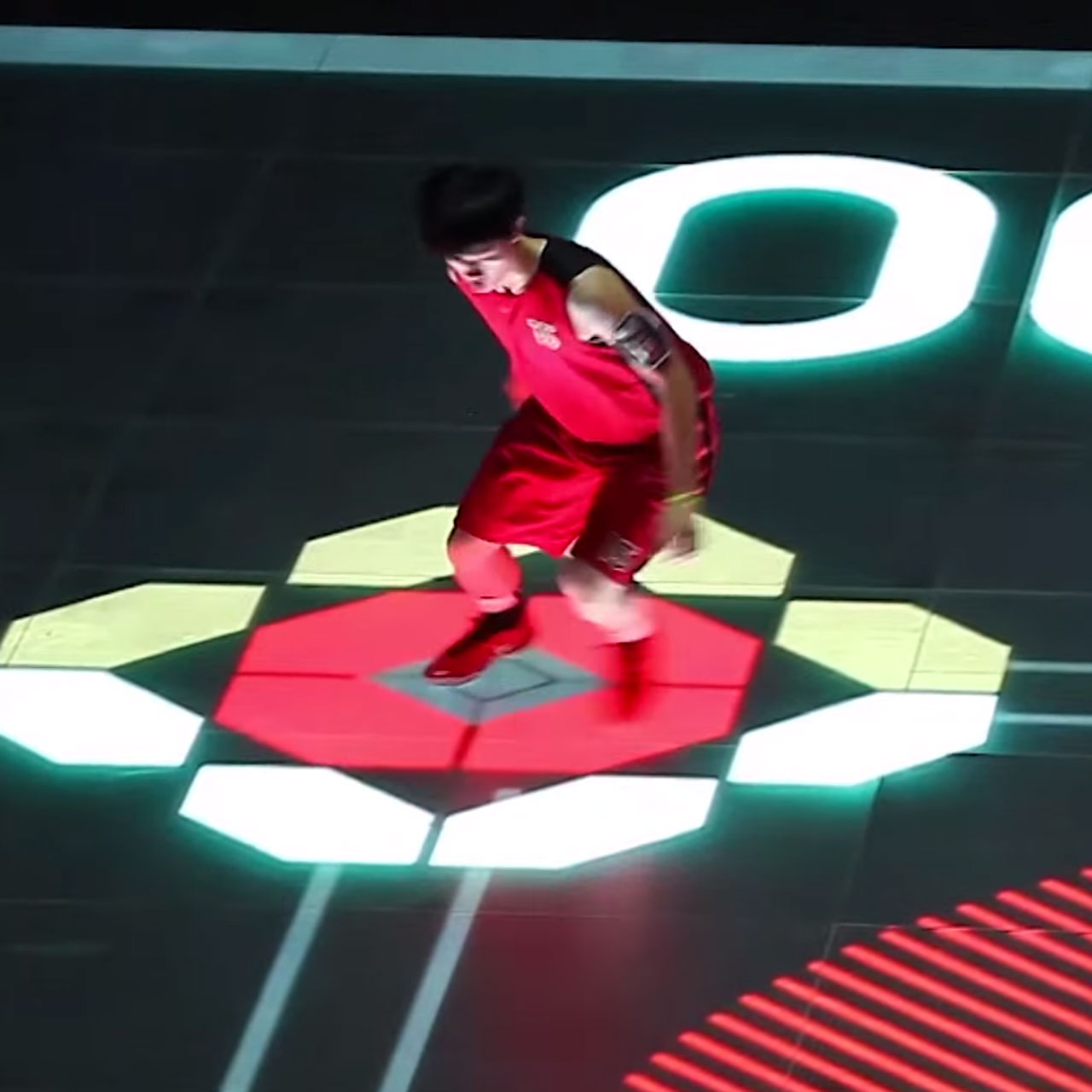 Nike's full-sized LED basketball court in the House Of Mamba