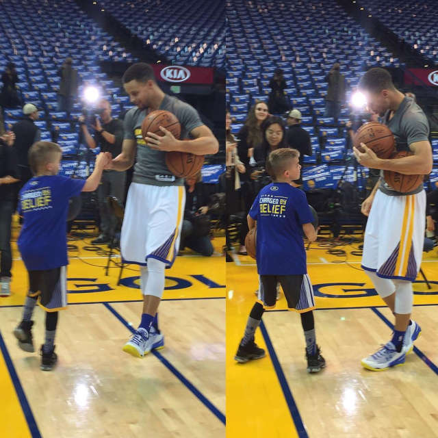 Noah Cutler aka Baby Birdman meets Steph Curry