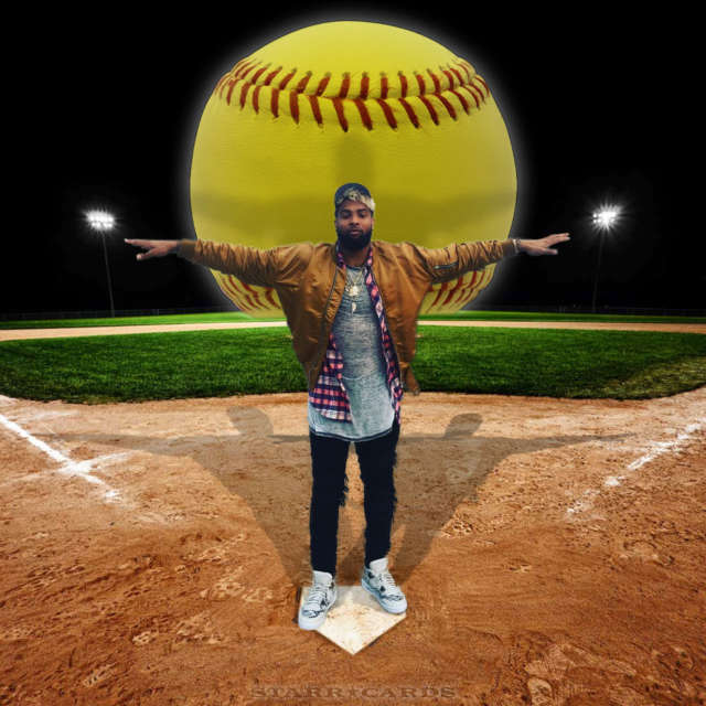 Odell Beckham Jr. knows how to slug a softball