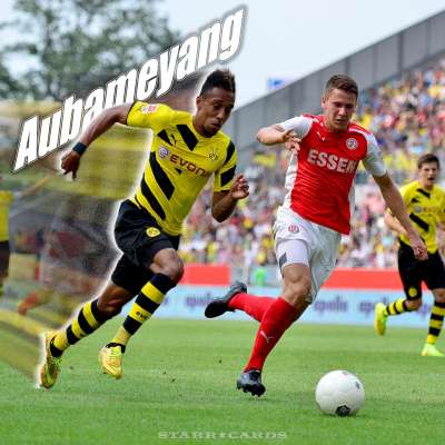 Pierre-Emerick Aubameyang streaks upfield for Borussia Dortmund