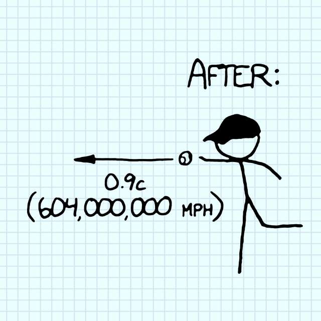 Pitching at 90 percent the speed of light.