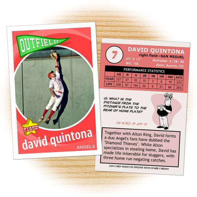 Baseball card template from Starr Cards Baseball Card Maker.