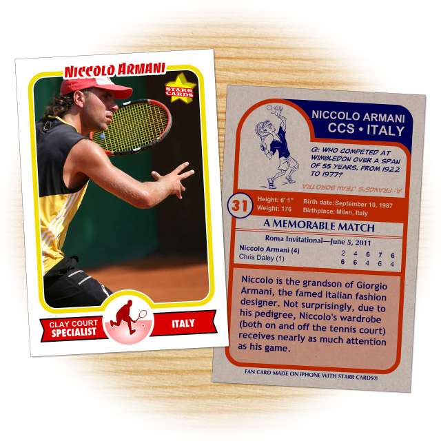 Tennis card template from Starr Cards Tennis Card Maker.