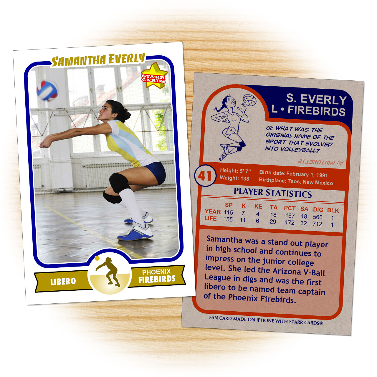 Retro 75 Series custom volleyball cards