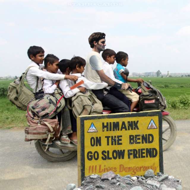 Roger Federer in India with some young fans