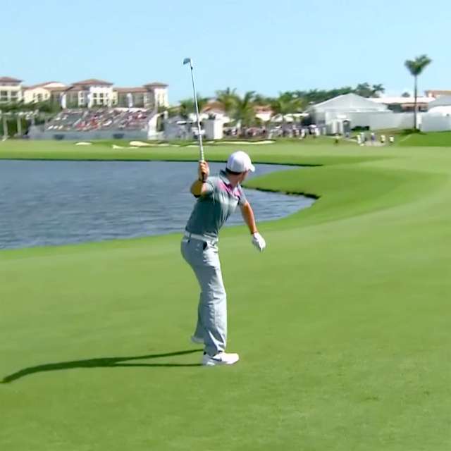 Rory McIlroy club toss at Cadillac Championship