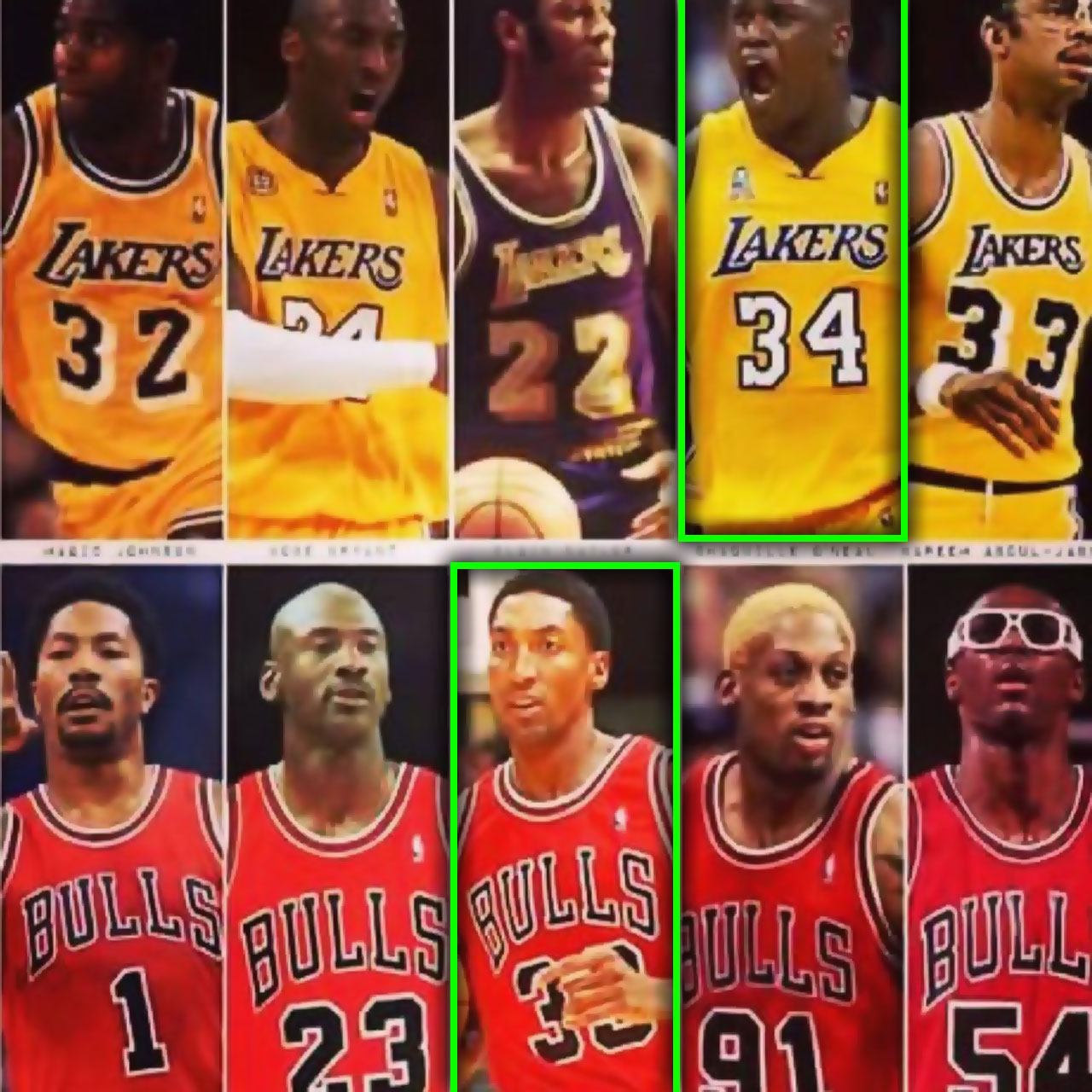 Shaquille O'Neal's Lakers team would beat Scottie Pippen's Bulls