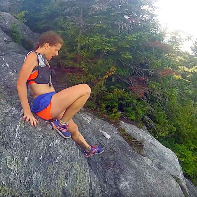 Ultramarathon runner Nikki Kimball on the Long Trail in Vermont