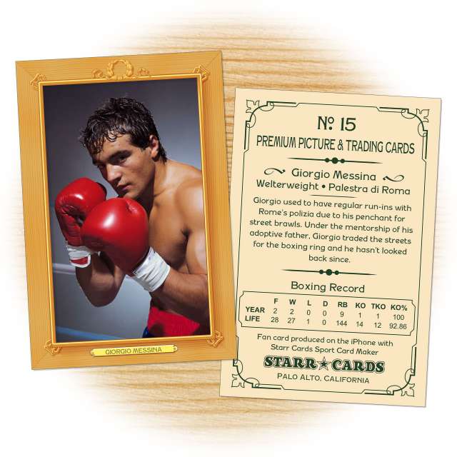 Boxing card template from Starr Cards Boxing Card Maker.