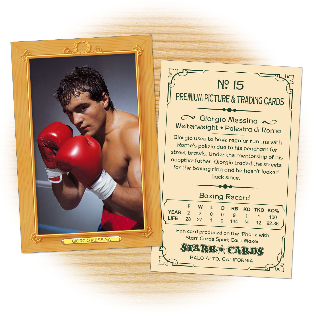 Vintage 11 Series custom boxing cards