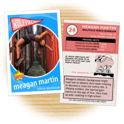 Wolfpack Ninja Warrior Meagan Martin fan card