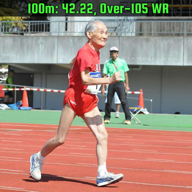 World's oldest sprinter Miyazaki Hidekichi sets 100m record for 105-year-olds